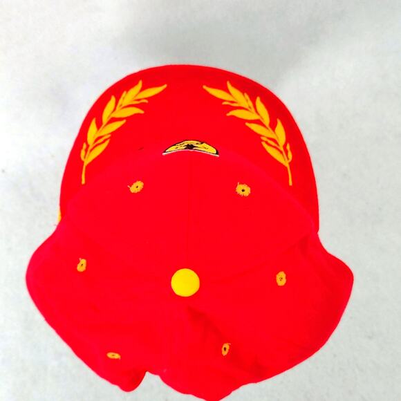 Red Ferrari Embroidered Baseball Cap Hat Gold Emblems Adjustable Hook & Loop - Picture 5 of 7